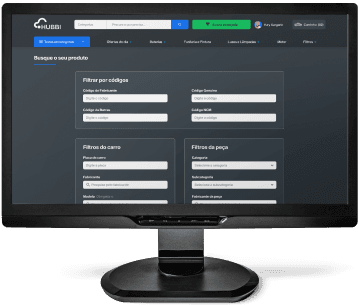 Imagem de um monitor com a página da hubbi aberta